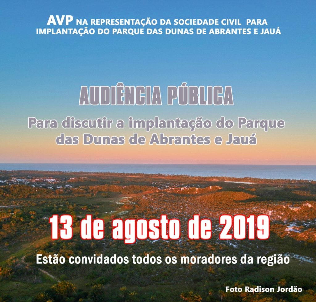 Audiência Pública dará mais um passo para implantação do Parque das Dunas de Abrantes e Jauá 1