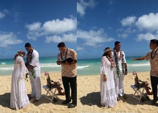 Xanddy e Carla Perez renovam votos de casamento em praia no Havaí 2