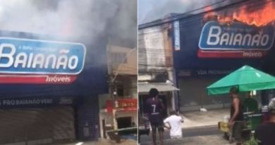 Incêndio atinge loja Baianão móveis no bairro de São Cristóvão; veja vídeo 1