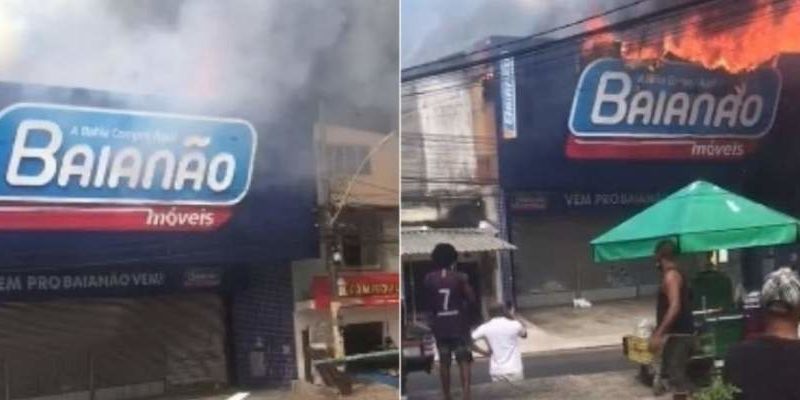 Incêndio atinge loja Baianão móveis no bairro de São Cristóvão; veja vídeo 1