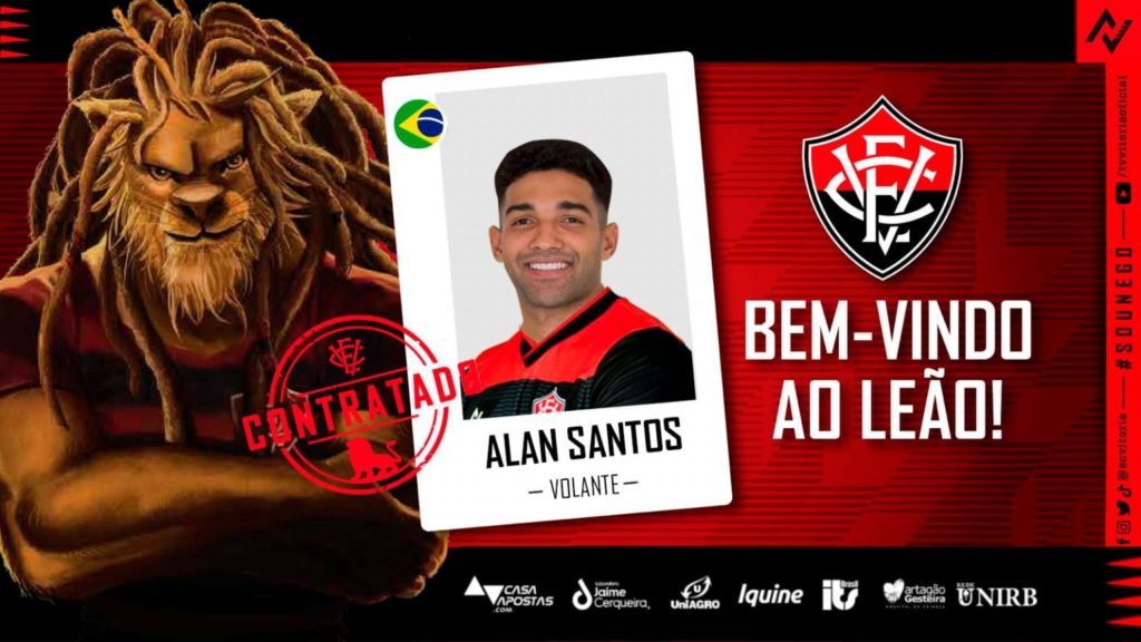 Alan Santos tem nome publicado no BID e é anunciado oficialmente como novo reforço do Vitória para 2022 1
