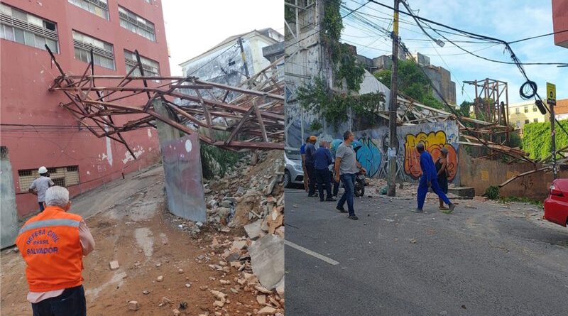 Imóvel desaba no bairro do Comércio e atinge prédio vizinho 1