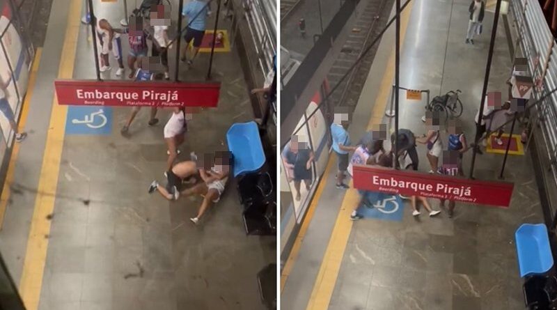 Torcedores do Bahia se envolvem em briga generalizada na estação de metrô 1