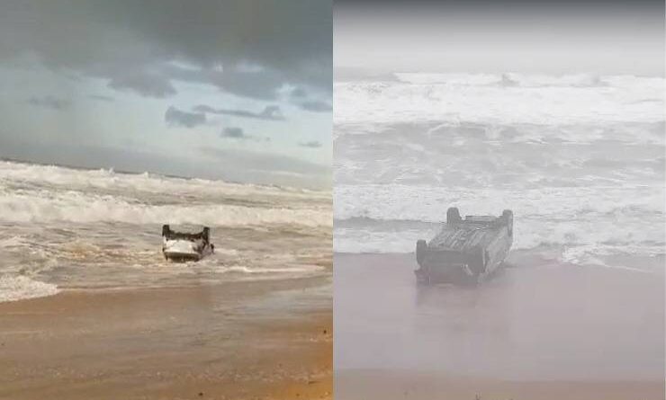 Motorista perde o controle e carro vai parar em praia de Lauro de Freitas; veja vídeo 2