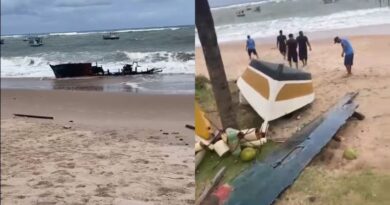 Funcionários de barracas retiram pedaços de madeira da praia de Guarajuba e limpeza pública é questionada 3