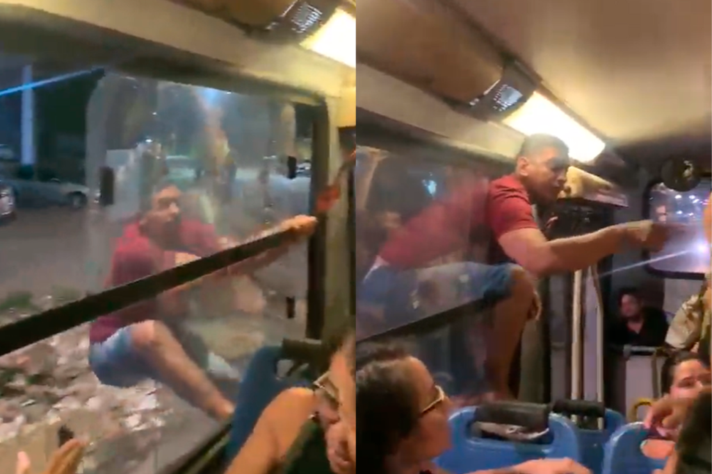 Homem flagra esposa com outro homem dentro do ônibus e reação assusta os passageiros