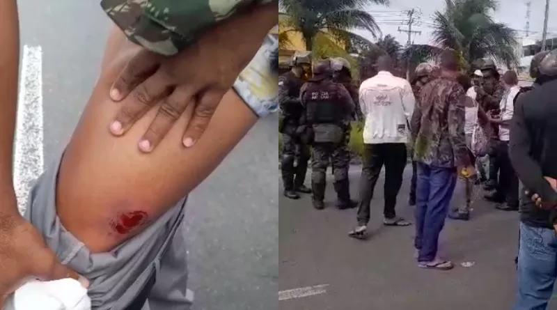 Protesto de rodoviários metropolitanos na estrada do Coco termina com manifestante ferido após intervenção policial 1