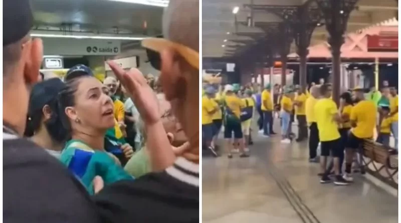 Torcedores do Corinthians impedem entrada de bolsonaristas no metrô de São Paulo