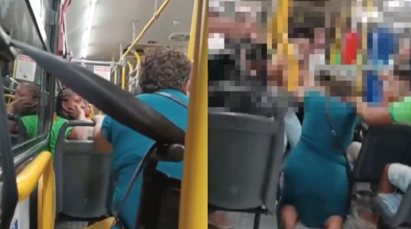 Mulher levanta de cadeira de rodas durante confusão em ônibus de Camaçari