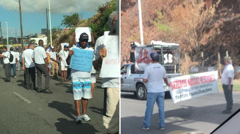 Ex-funcionários da antiga CSN bloqueiam Avenida Paralela em protesto por verbas rescisórias