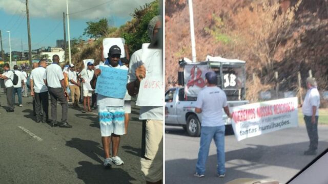 Ex-funcionários da antiga CSN bloqueiam Avenida Paralela em protesto por verbas rescisórias