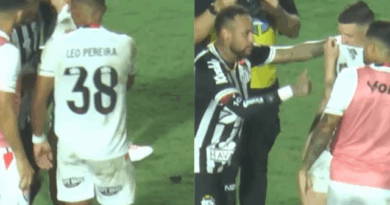 Mesmo com derrota no Barradão, jogadores do Vitória tietam Neymar após o apito final