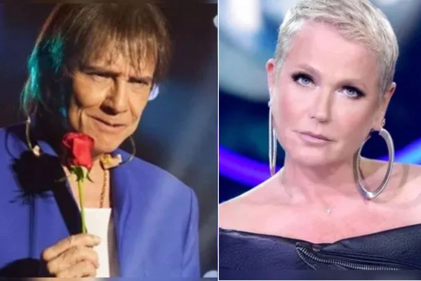 Roberto Carlos passou 2h no banho após abraçar Xuxa vestida de preto