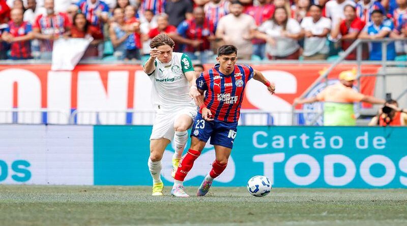 Palmeiras leva 1 a 0 do Bahia e perde a chance de assumir a liderança do Brasileirão