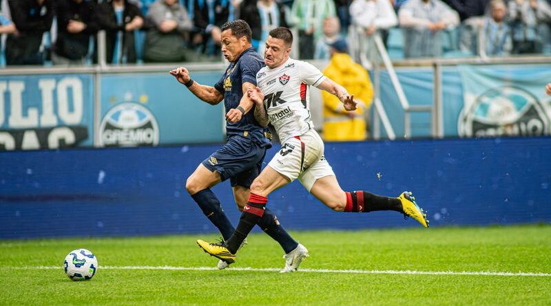 Vitória perde para o Grêmio na estreia de Jair Ventura e segue estacionado na Zona de Rebaixamento