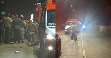 Policial militar fica preso em ferragens após acidente durante perseguição em túnel de Salvador