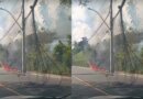Fiação pega fogo na Avenida São Rafael e complica trânsito de acesso ao Barradão