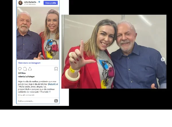 Lula nega proximidade com Roberta Luchsinger, mas fotos contradizem e levantam novas dúvidas