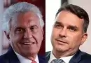 Flávio Bolsonaro conversa com Caiado, que deve anunciar apoio nesta terça-feira em Goiás