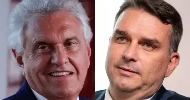 Flávio Bolsonaro conversa com Caiado, que deve anunciar apoio nesta terça-feira em Goiás