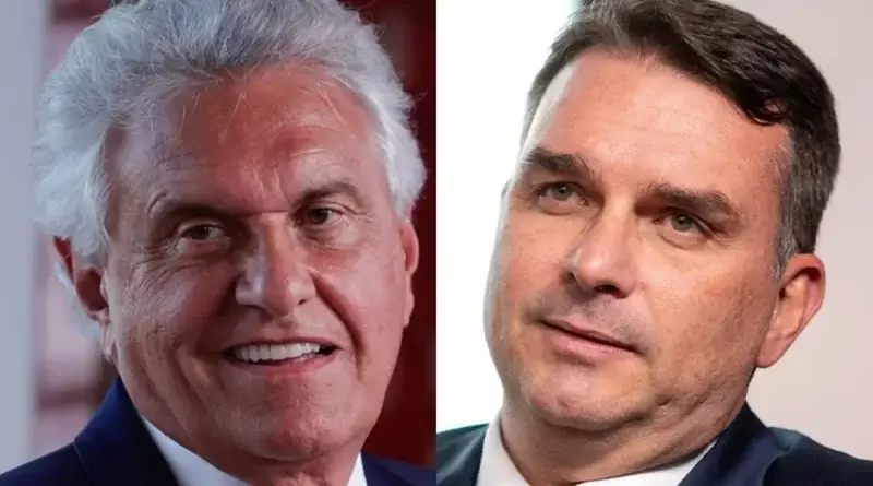 Flávio Bolsonaro conversa com Caiado, que deve anunciar apoio nesta terça-feira em Goiás